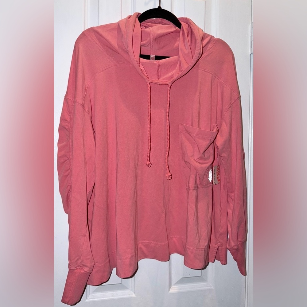 NWT FP Movement by Free People Hot Shot Oversized Hoodie in Hibiscus - Picture 3 of 9
